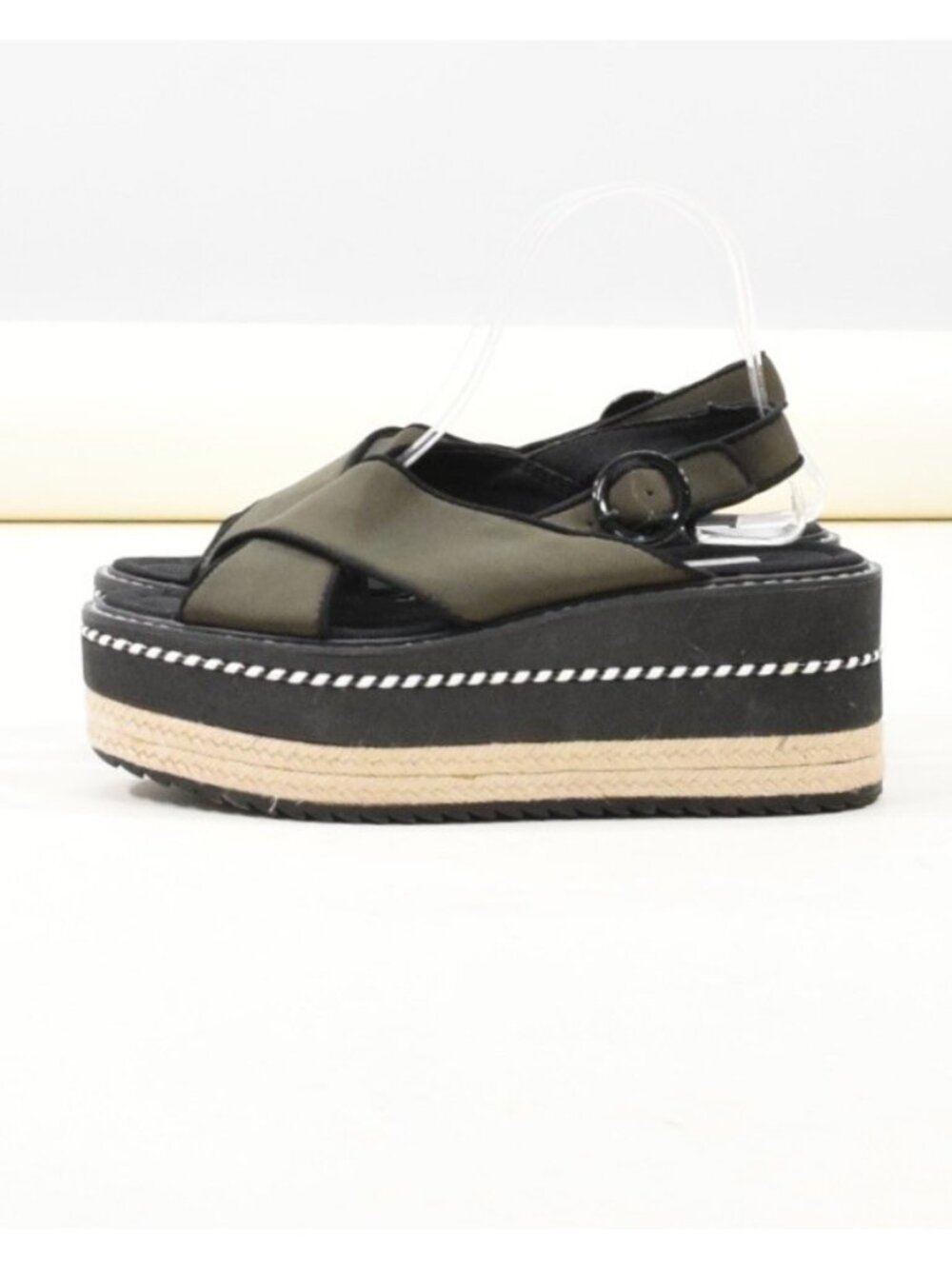 Zara Olive Green Neoprene & Foam Sporty Spice Platforms